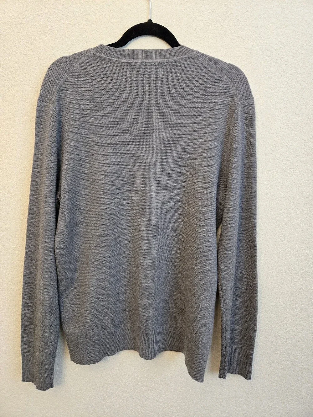 Banana Republic Mens Italian Fine Merino Wool Sweater Sz M Gray Pull Over Soft